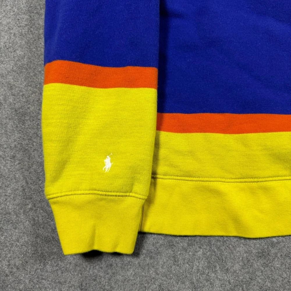 Polo Ralph Lauren Hoodie Kids XL 18-20 Multicolor Striped Logo Pullover Fleece